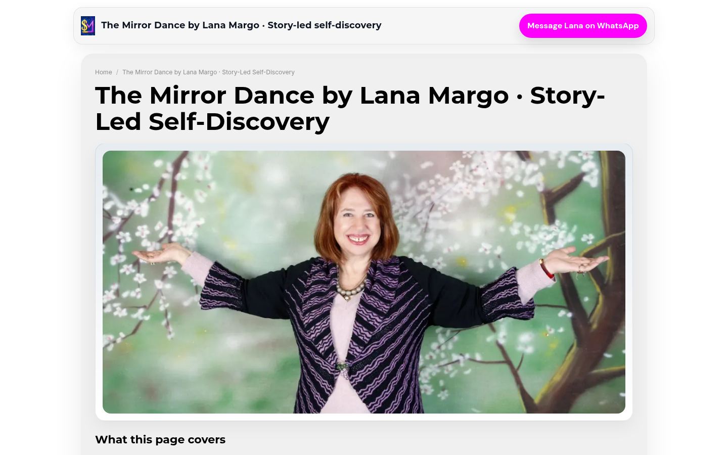 The Mirror Dance by Lana Margo &middot; Story-led self-discovery &middot; HOMEPAGE_SCREENSHOT