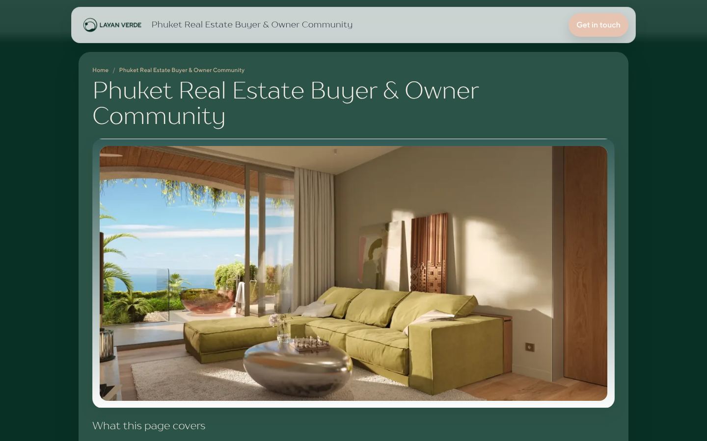 Phuket Real Estate Buyer & Owner Community &middot; HOMEPAGE_SCREENSHOT